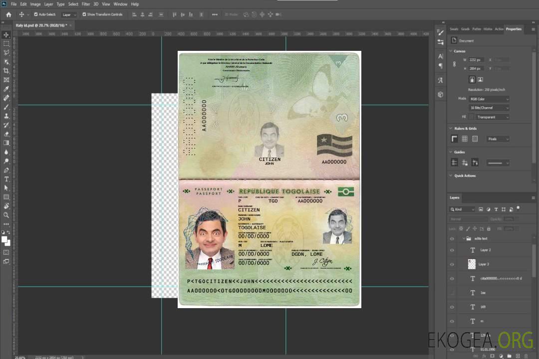 Passeport togolais template Passeport togolais template